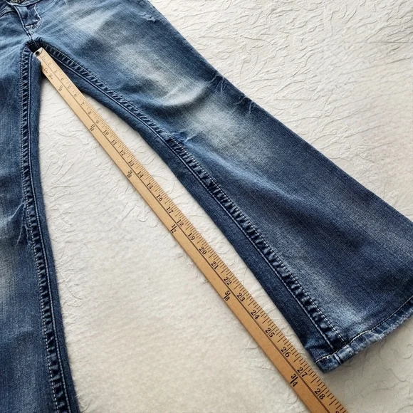 Miss Me Boot / Kick Flare Ankle Jeans With Studs & Contrast Stitching, Size 28 - Picture 13 of 16